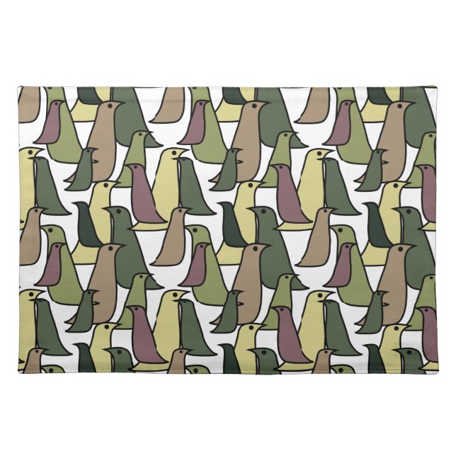 Camouflage Birds  Cloth Placemat (Front)
