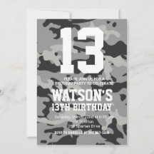 Camouflage Birthday Invitation - Personalized