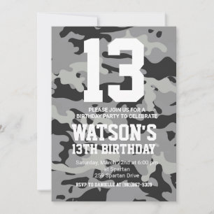 Camouflage Birthday Invitation - Personalized