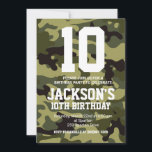 Camouflage Birthday Invite - Personalized<br><div class="desc">Celebrate with bold, outdoorsy style using this Camouflage Birthday Invitation, designed for camouflage lovers and adventure‑themed parties of any age. With a timeless green camo pattern, this invitation is ideal for outdoor celebrations, laser tag parties, paintball events, and camping-themed parties. Why customers love this invitation Fully customizable: Personalize name, age,...</div>