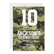 Camouflage Birthday Invite - Personalized