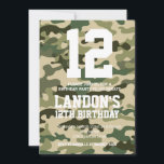 Camouflage Birthday Invite - Personalized<br><div class="desc">Celebrate with bold, outdoorsy style using this Camouflage Birthday Invitation, designed for camouflage lovers and adventure‑themed parties of any age. With a timeless green camo pattern, this invitation is ideal for outdoor celebrations, laser tag parties, paintball events, camping themes, or army boot‑camp style parties. Why customers love this invitation Fully...</div>
