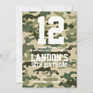 Camouflage Birthday Invite - Personalized