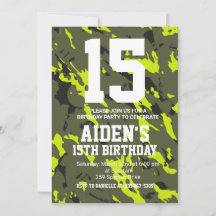 Camouflage Birthday Invite-Personalized