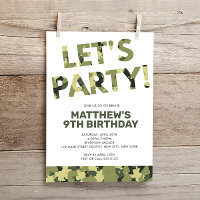 Camouflage Birthday, Let's Party Green Camo