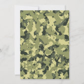 Camouflage Birthday, Let's Party Green Camo Invitation (Back)