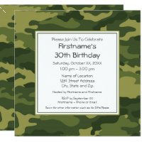 camouflage birthday party birthday invitations