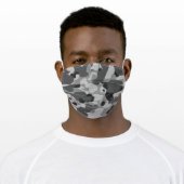 Camouflage Black and Gray Military Camo Pattern Adult Cloth Face Mask (Worn)