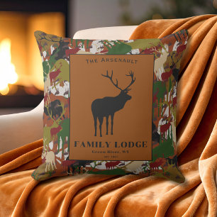 Camouflage Black Brown Green Personalized Outdoor Pillow