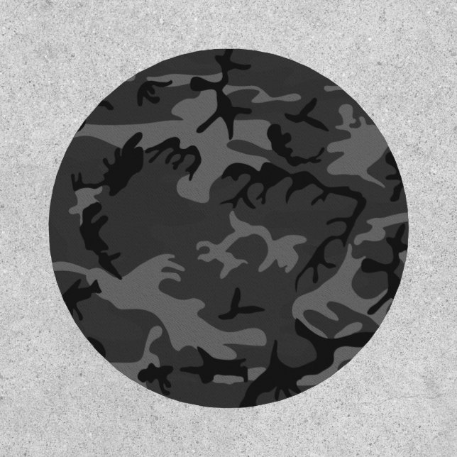 Camouflage Black Grey Camo trendy Pattern Patch (Front)