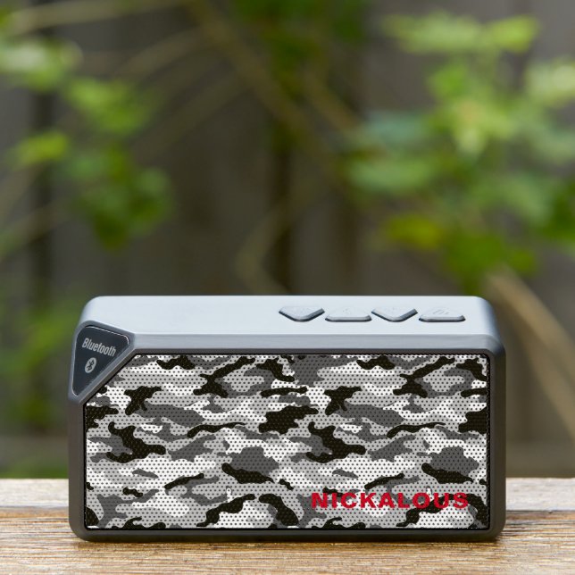 Camouflage Black White Gray Personalized Bluetooth Speaker (Insitu(Outdoor))
