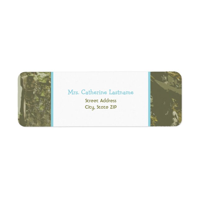 Camouflage & Blue Baby Shower Address Label (Front)