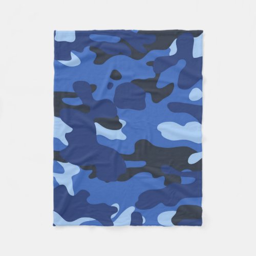 Camouflage Blue Camo Army Pattern Fleece Blanket