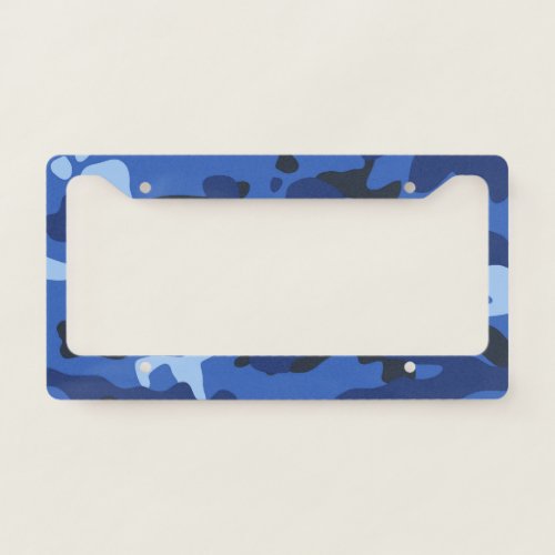 Camouflage Blue Camo Army Pattern License Plate Frame