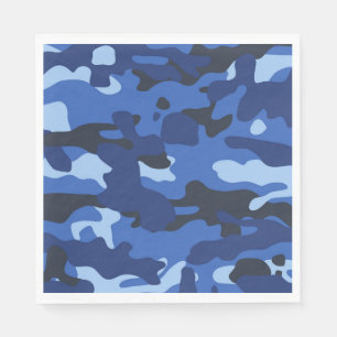 Camouflage Blue Camo Army Pattern Napkins