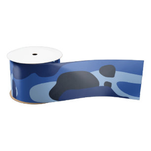 Camouflage Blue Camo Army Pattern Satin Ribbon