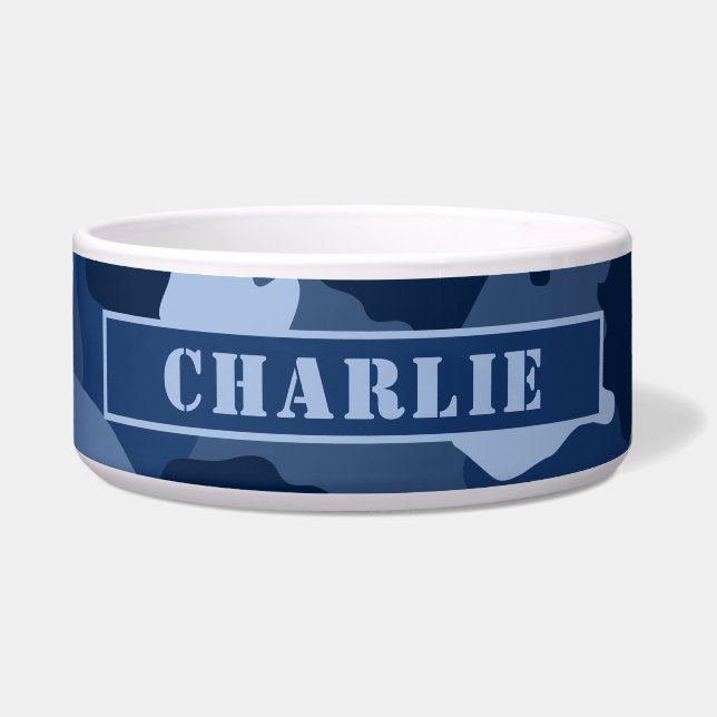 Camouflage Blue Camo Pattern Bowl (Front)