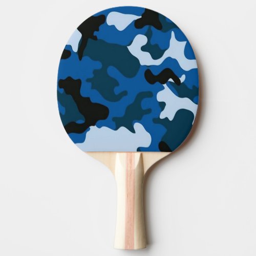 camouflage blue pattern ping pong paddle