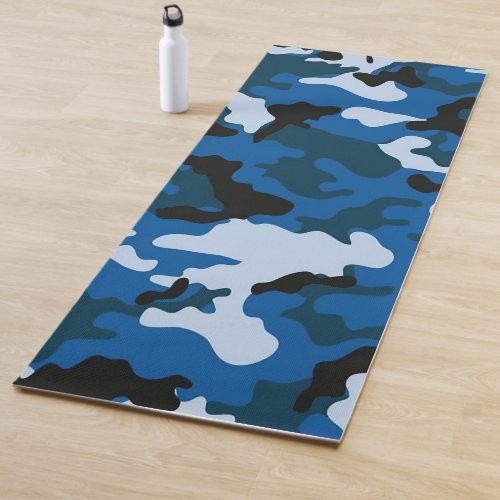 camouflage blue seamless pattern Yoga Mat
