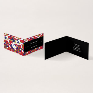 Camouflage, Blue White Red Gold, Military, Army Business Card