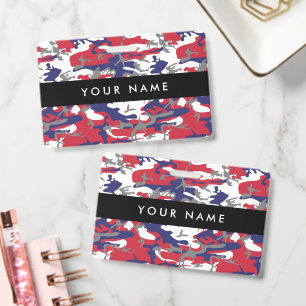 Camouflage, Blue White Red Gray, Military, Army Badge