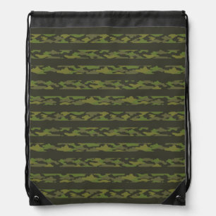 Camouflage × Border Knapsack Drawstring Bag