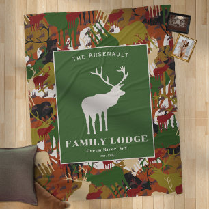 Camouflage Brown Green Personalized Fleece Blanket