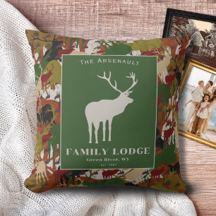 Camouflage Brown Green Personalized Outdoor Pillow