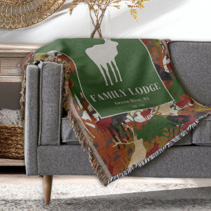 Camouflage Brown Green Personalized Throw Blanket