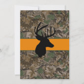 Camouflage Buck Deer Birthday Party Invitation (Back)