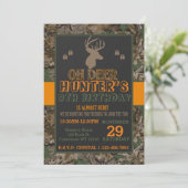 Camouflage Buck Deer Birthday Party Invitation (Standing Front)