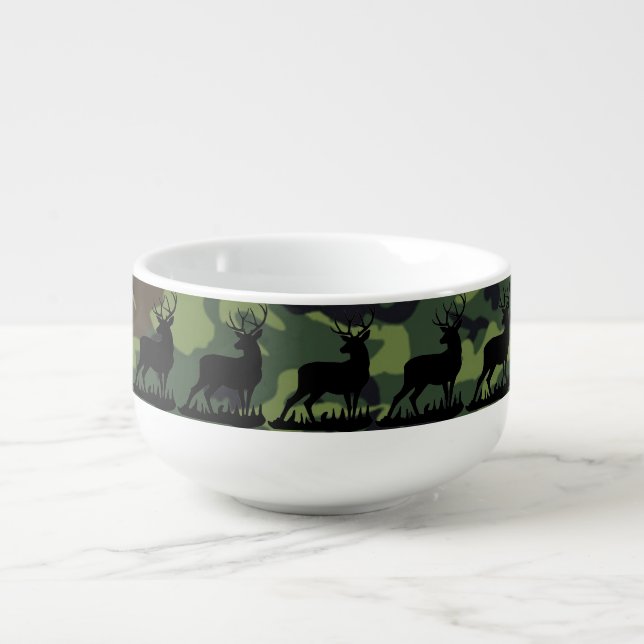 Camouflage Buck Soup Mug (Front)