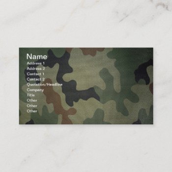 Camouflage Business Card by clonecire at Zazzle