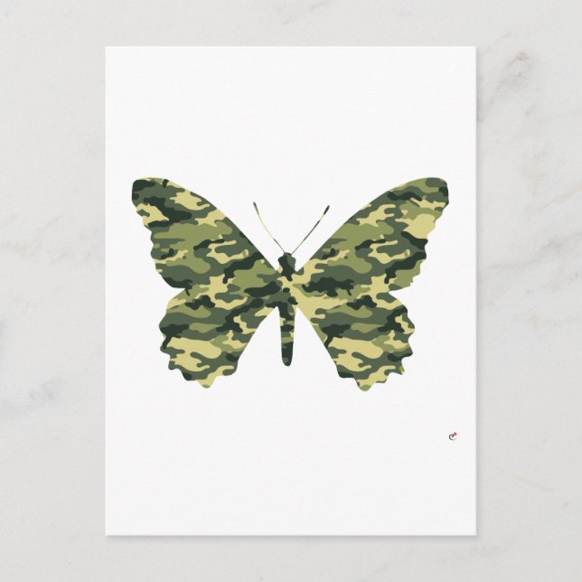Camouflage Butterfly Silhouette Postcard (Front)
