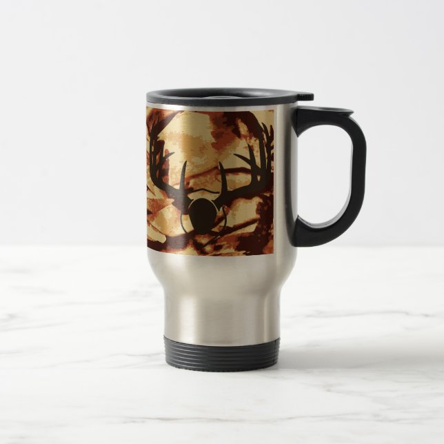 Camouflage Camo Antlers Stainless Steel Travel Mug (Right)