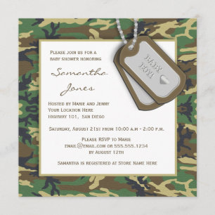 Camouflage / Camo Baby Boy Shower Invite