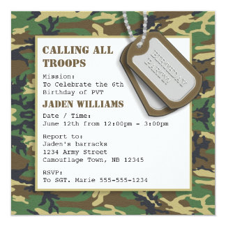 camouflage invitation