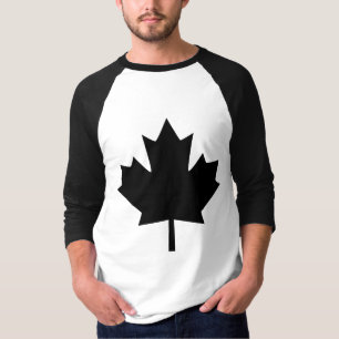 Camouflage Camo Black Maple Leaf T-Shirt