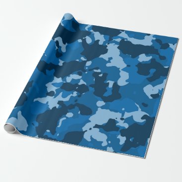 Camouflage Camo Blue Navy Military Wrapping Paper Camouflage Camo Blue Navy Military Wrapping Paper