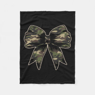 Camouflage Camo Bow Camo Coquette Bow Hunting Wome Fleece Blanket