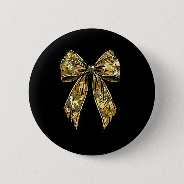 Camouflage Camo Bow Hunting Girl  Button (Front)