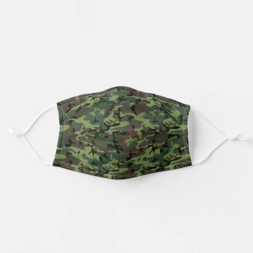 Camouflage Camo Green Brown Pattern Adult Cloth Face Mask