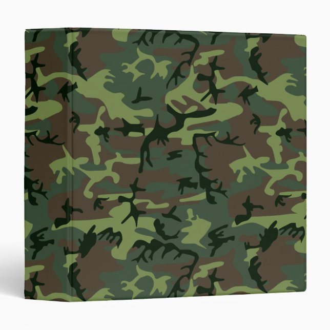 Camouflage Camo Green Brown Pattern Binder (Front/Spine)