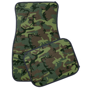 Camouflage Camo Green Brown Pattern Car Mat