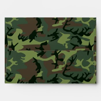 Camouflage Camo Green Brown Pattern Envelope by backdropshop at Zazzle