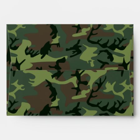 Camouflage Camo Green Brown Pattern Envelope