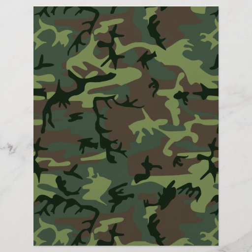 Camouflage Camo Green Brown Pattern Flyer | Zazzle