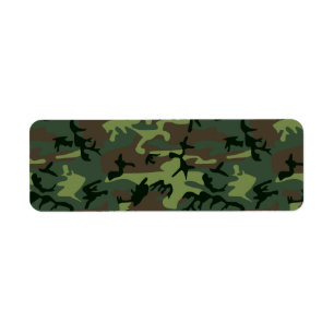 Camouflage Camo Green Brown Pattern Label
