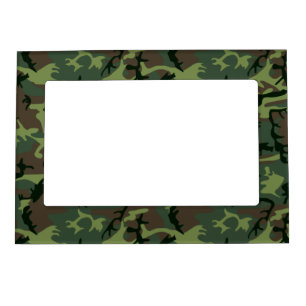Camouflage Camo Green Brown Pattern Magnetic Photo Frame