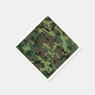 Camouflage Camo Green Brown Pattern Napkins